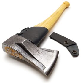 Super hache à fendre - 1100 grammes - manche en frêne de 60 cm - protection en cuir - No. 0371