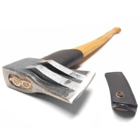 Hache à fendre à double coin - 1700 grammes - manche USA-Hickory 80 cm - protection en cuir - No. 0378