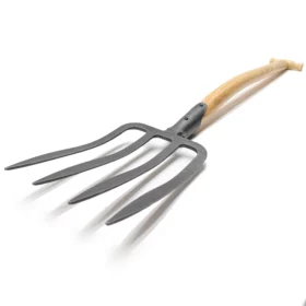 0414 - Fourche à bêcher - Dents de lance - Manche en T en frêne 80 cm
