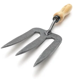 1485 - Fourche à main à 3 dents - manche en frêne